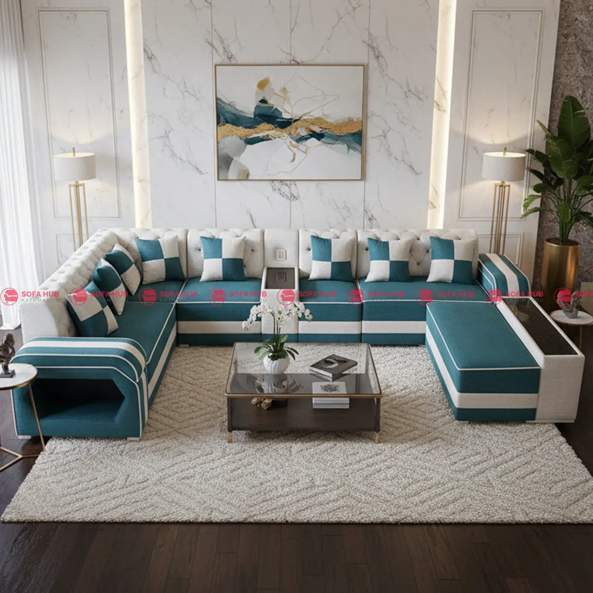 Royal Comfort U-Shaped Sofa