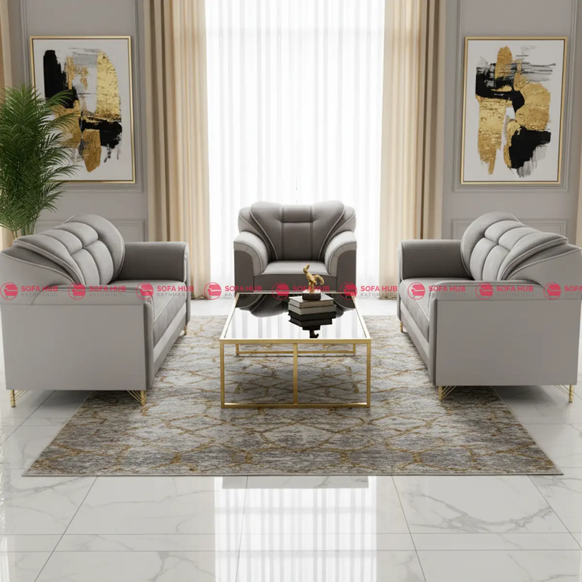 Luxury Heavy 5-Seater Sofa