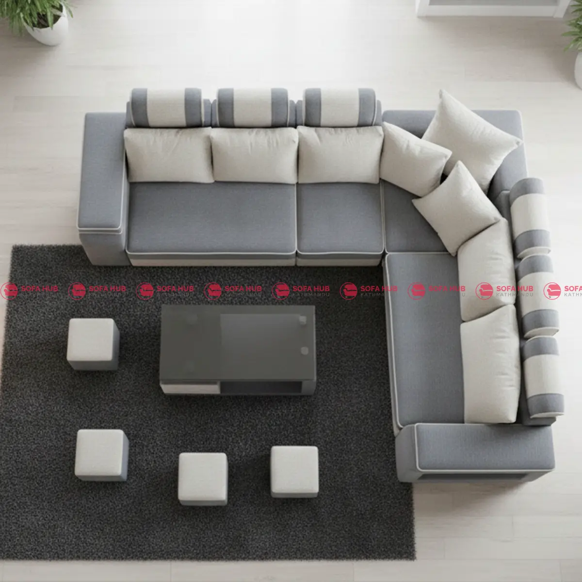 Top view L sofa