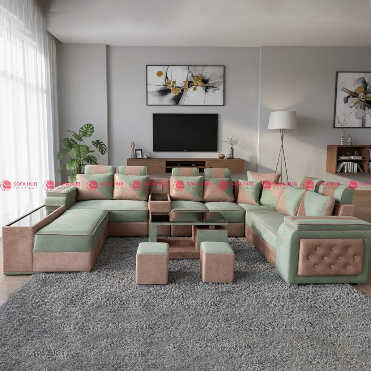 Classic U Sofa Set 4