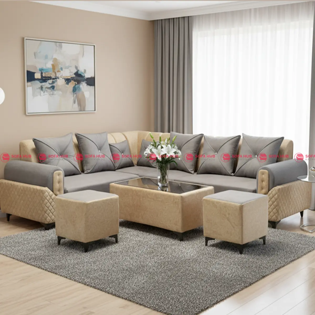 grey color modular sofa