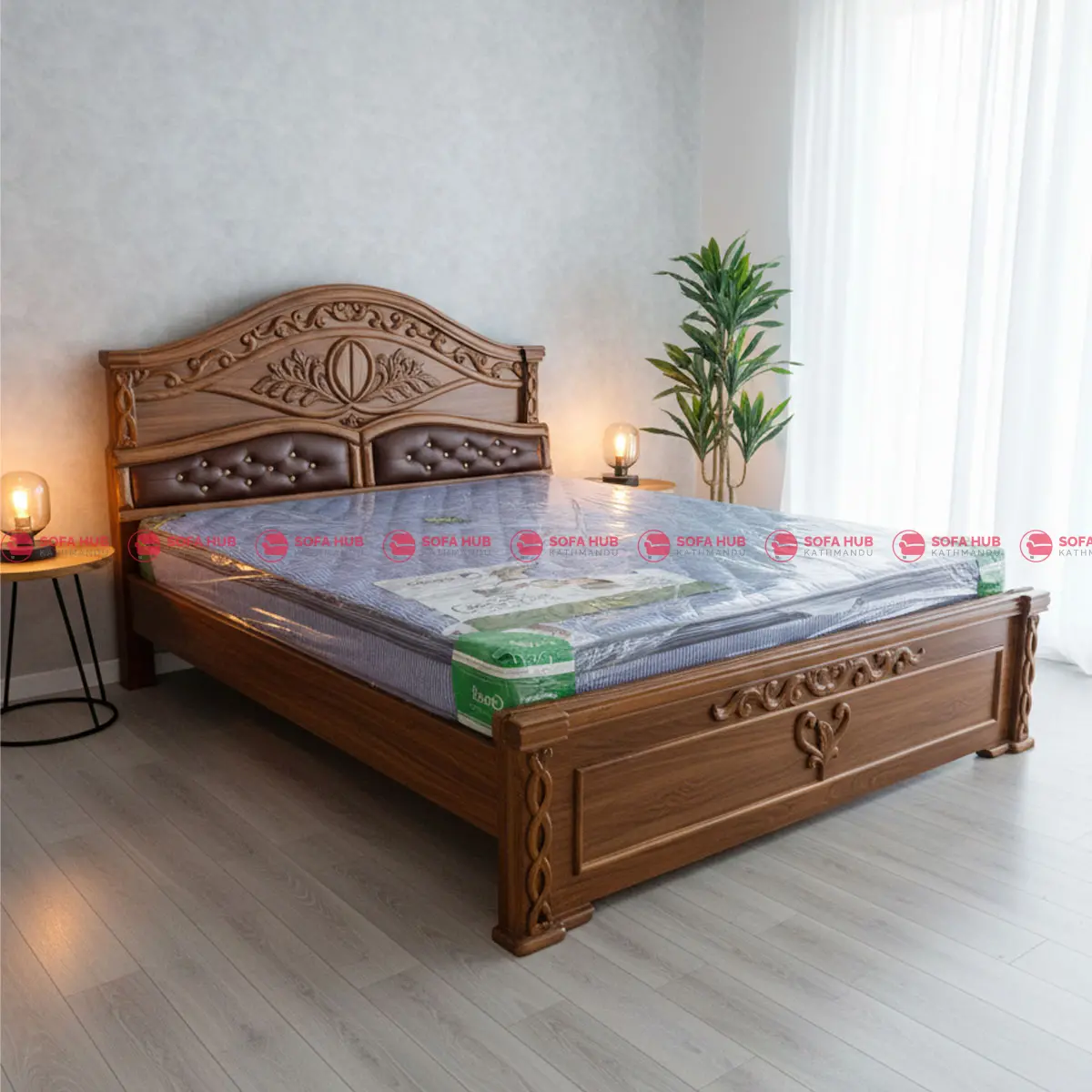 solid wood bed