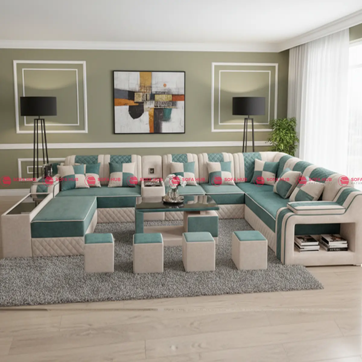 Luxury U-Shaped Sofa Set