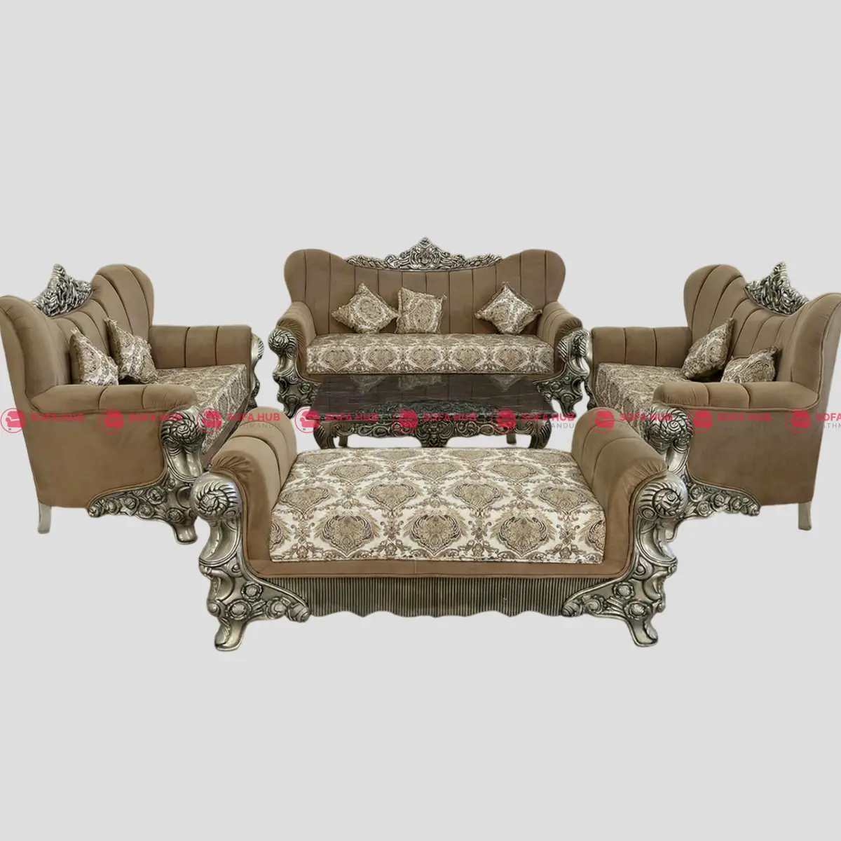 wooden royal sofa