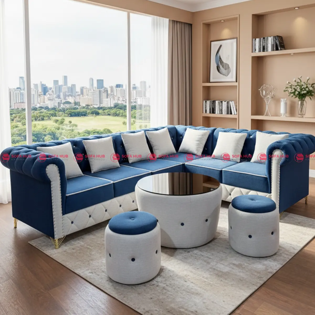 New Design Modular Sofa With Round Table 1