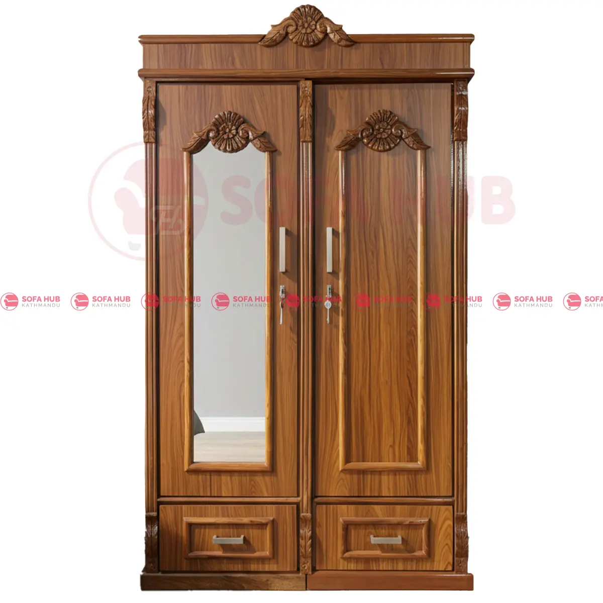 2 PCS Sisau Wood Double Door Daraz