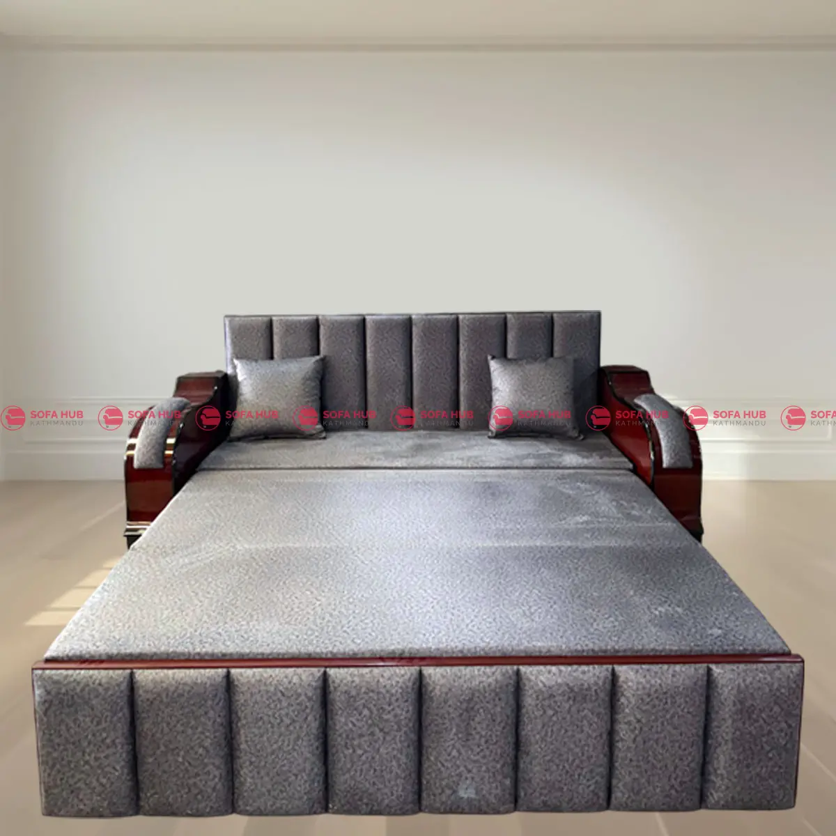 Foldable Wooden Sofa Cum Bed with Premium Finish