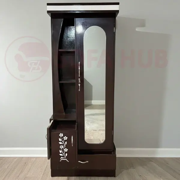 Elegant Wooden Dressing Table with Mirror & Storage