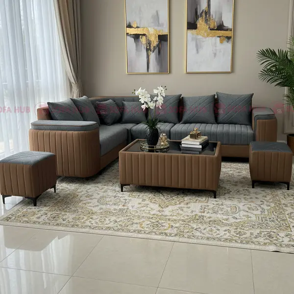 L-Shaped 7-Seater Modular Sofa