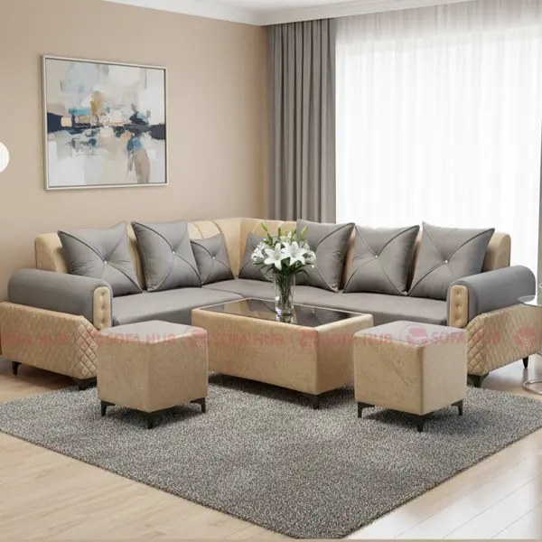 Luxury Modular L-Shaped Sofa Set | Modern Living Room