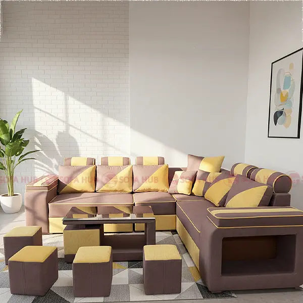 New L sofa yellow color